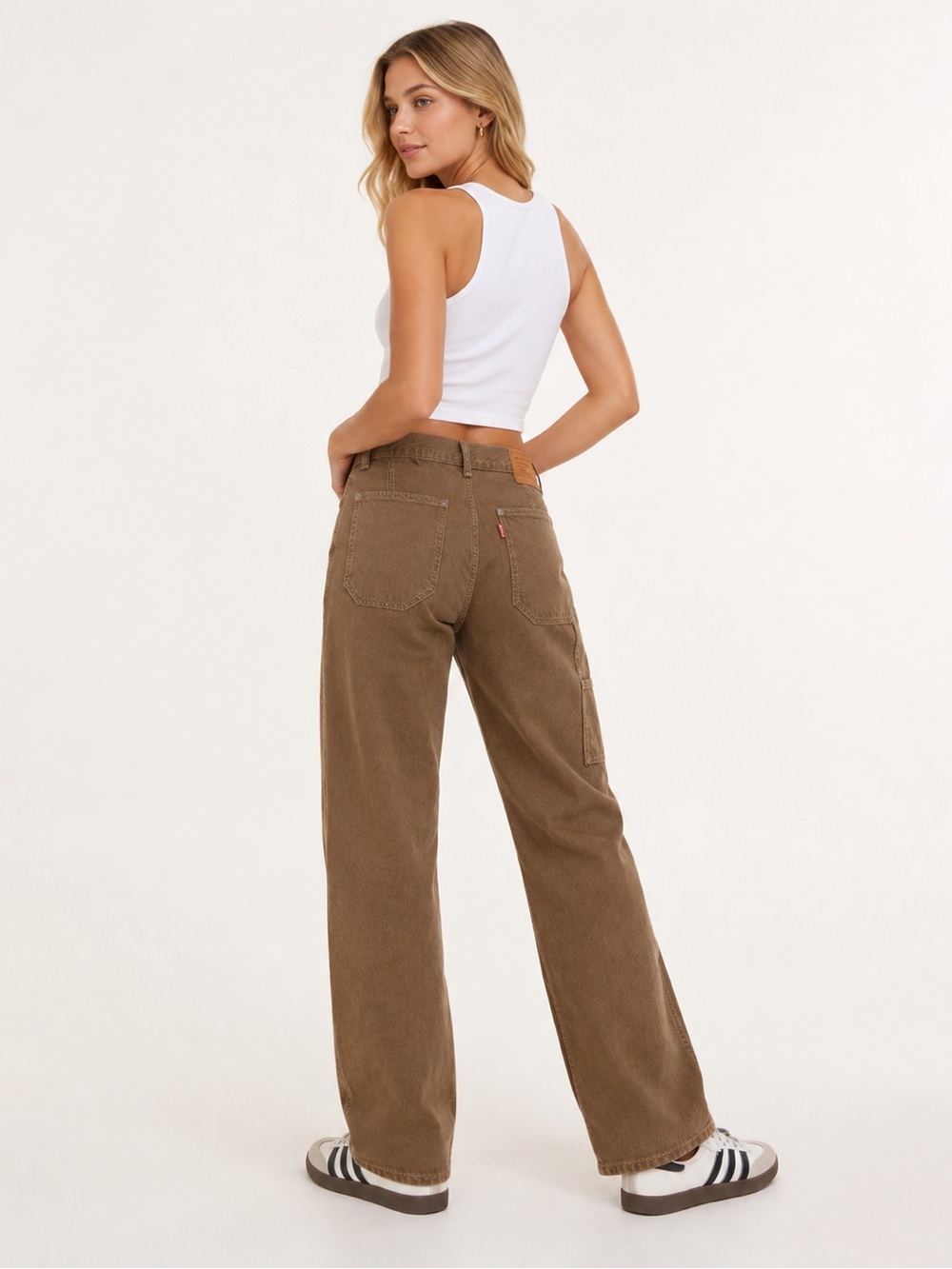 Levi’s Brown Carpenter Dad Jeans 27x30 Utility Wide Leg Workwear Y2K Streetwear